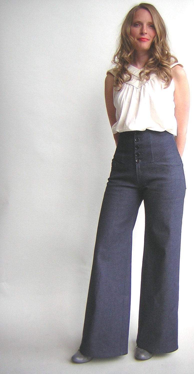 High Waist Jeans in Dark Denim, Free Shipping Worldwide