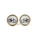 Bicycle Stud Earrings - Bike Earring Posts - Bicycle Jewelry - Black White Earrings