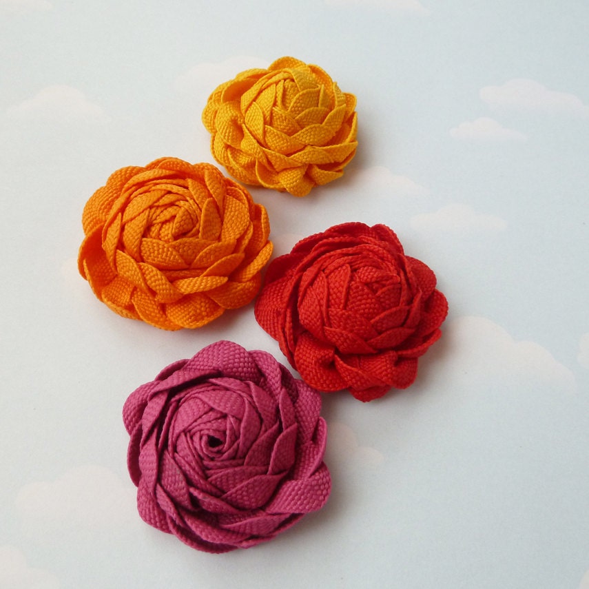 Ribbon Flower Tutorial JOY Pattern - Beginner PDF -  popular Brazilian ribbon flower technique - PHOTO tutorial flower accessories