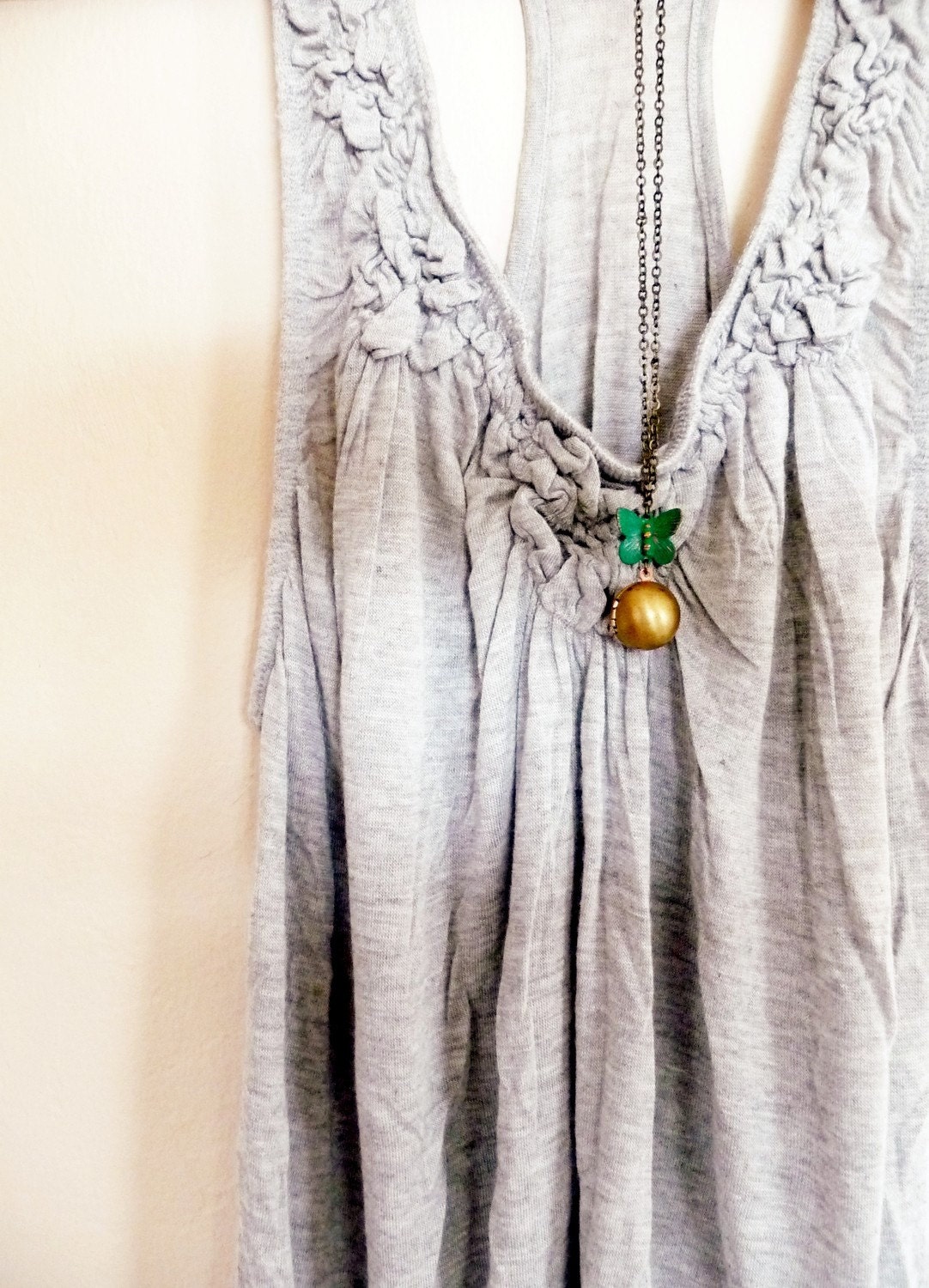 Butterfly Locket Necklace - Verdigris Locket Necklace - Ball Locket Necklace Woodland Locket Necklace Nature Inspired Cute Whimsical Dreamy