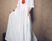 White Dress - Wedding maxi linen dress (In Stock)