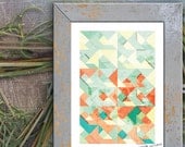 Tangram Geometric Art, Abstract A3 Poster Print. Geometric Wall Decor - Happy Home & Office Decor. TangramArtworks Geometric Art Print.