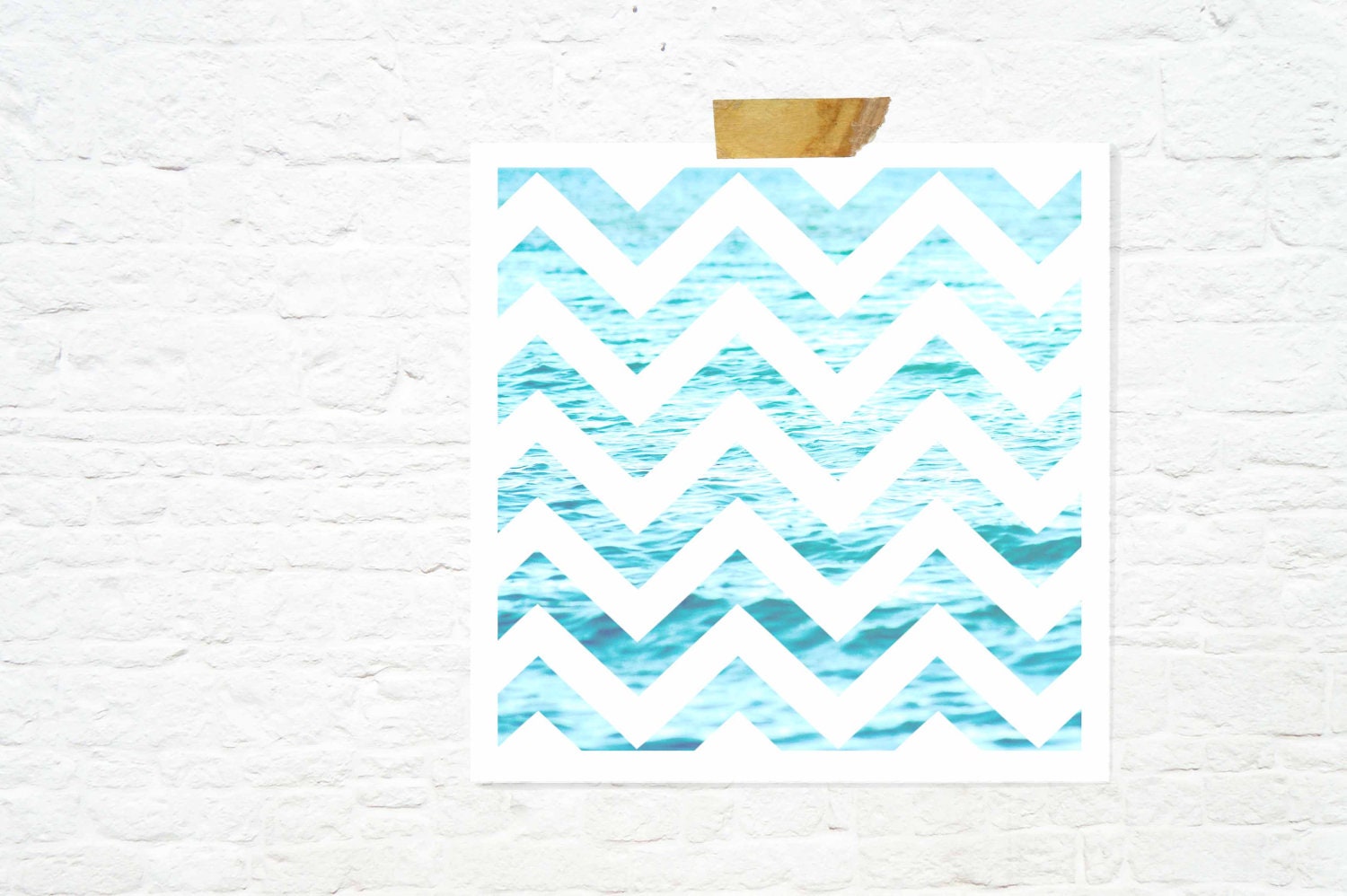 Chevrons geometric home decor photography ocean waves cool icy blue - Ocean Chevrons