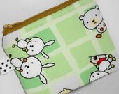 Kawaii Cuties Medium Zippered Pouch -- Ultra Rare Fabric, Totally OOaK