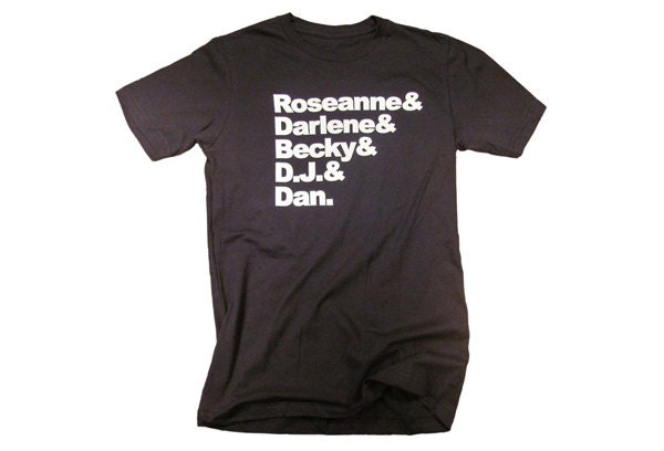 Roseanne Mens Tshirt, Screenprinted Tshirt, Black Tshirt, TV Family