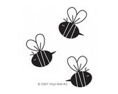 Vinyl Wall Art Bee Decals (Set of 3) SMALL