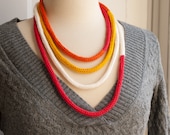 Rothko Color Block Cord Necklace - I-cord Knit - Long Loop - Yarn - Modern Art