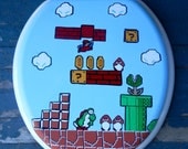 Mario Hand Painted Toilet Seat Nintendo Geekery Video Game Arcade Dad Grad Gift