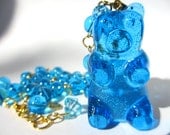 Gummy Bear necklace Blue Rasberry