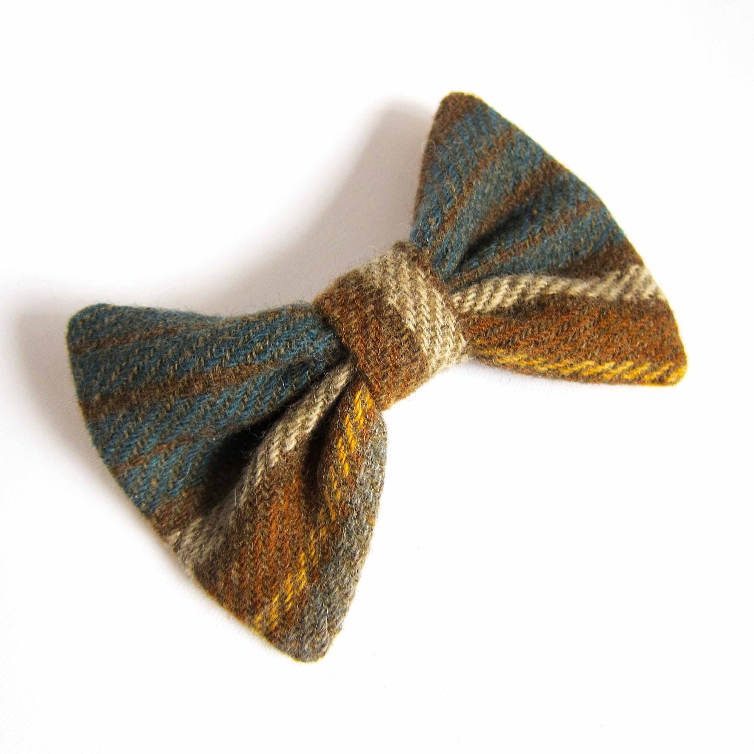 Wool Stripes Bow Pin