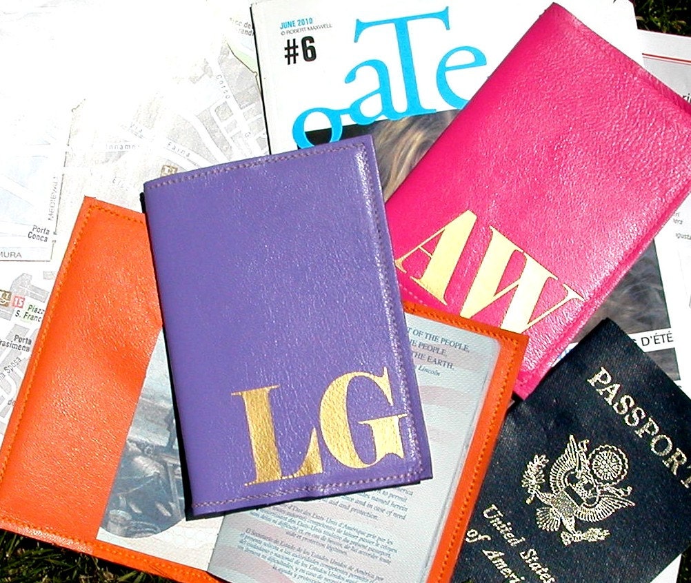Mia Initial Leather Passport Holder, Personalized Passport Cover, Initial Leather Passport Cover, Passport Wallet,  Travel Wallet