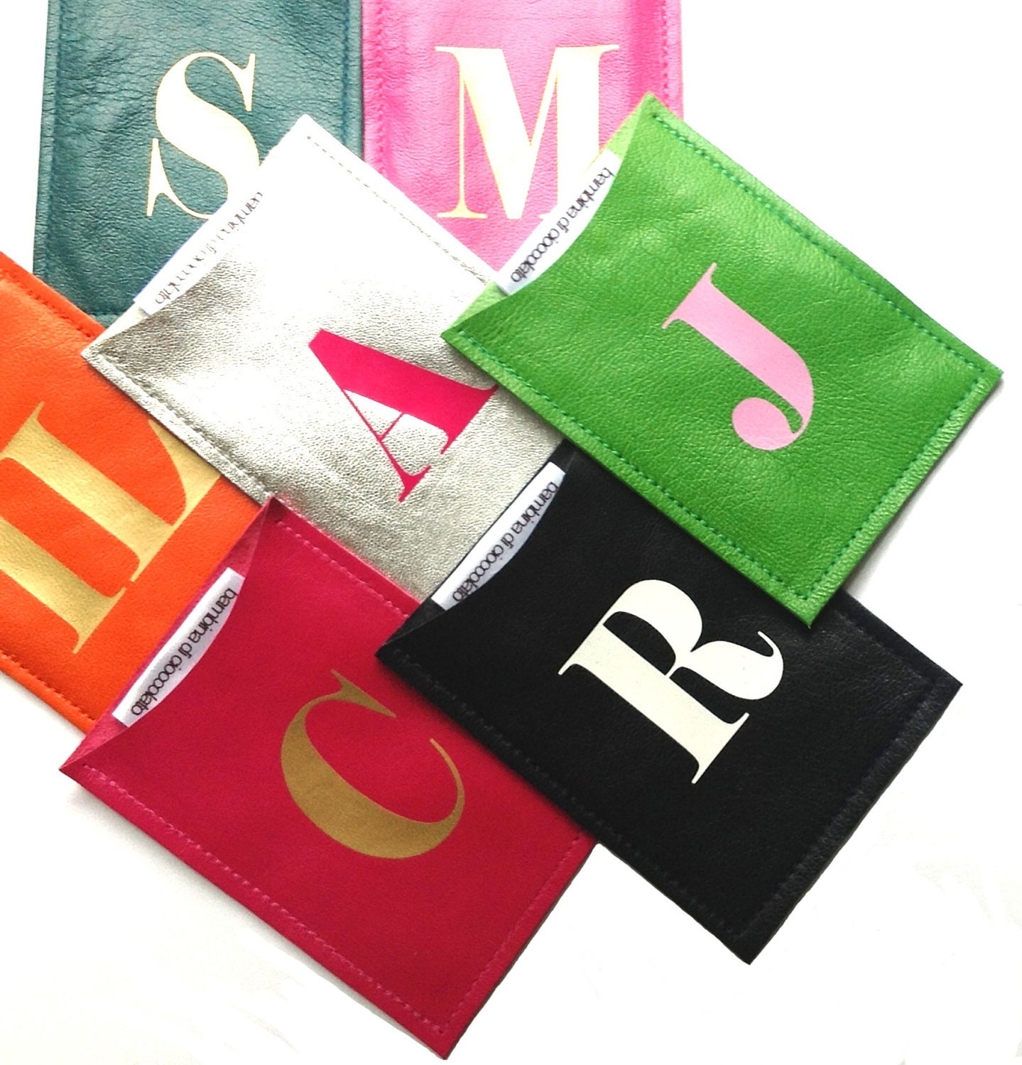 Sasha Leather Business Card Holder TM, Personalized Leather Card Holder, Credit Card Case, Initial Card Holder, Metro Card Holder