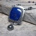 RESERVED - Starry Night Necklace ... Fine Silver Gallery Bezel with Lapis Lazuli and Hematite