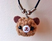 Amigurumi Kingdom Crocheted Bear Necklace Brown