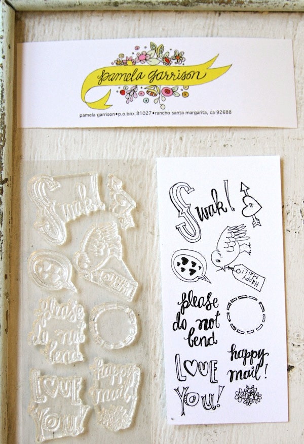 happy mail, small, stamp set
