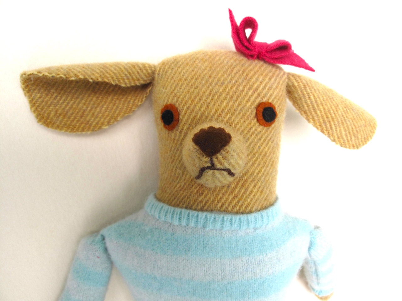 Girl Dog in Sweater wool doll