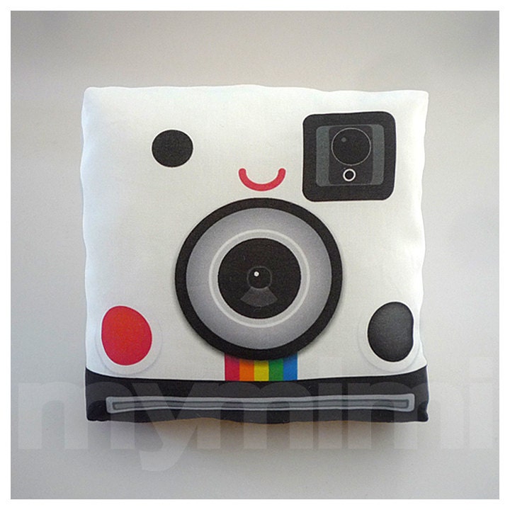 Decorative Pillow, Mini Pillow, Geekery, Toy Pillow - Retro Polaroid Camera