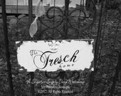SHABBY CHIC NAME Sign, Custom Name Sign, 13x5, Fluer De Lis Design, Door Hanger