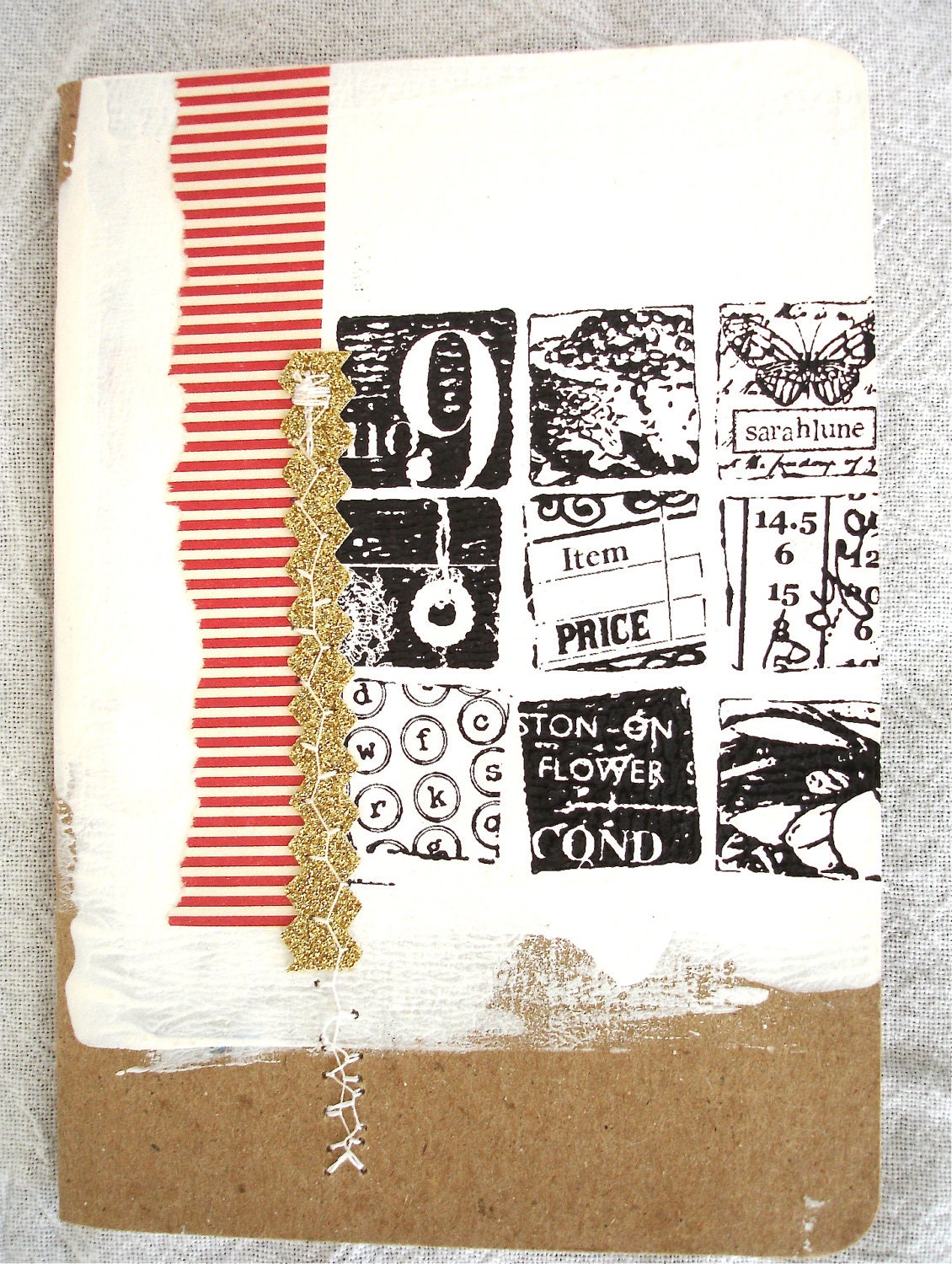 Collaged with glitterness notebook sketchbook planner journal