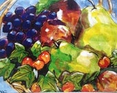 Fruit still life painting open edition print 5x7