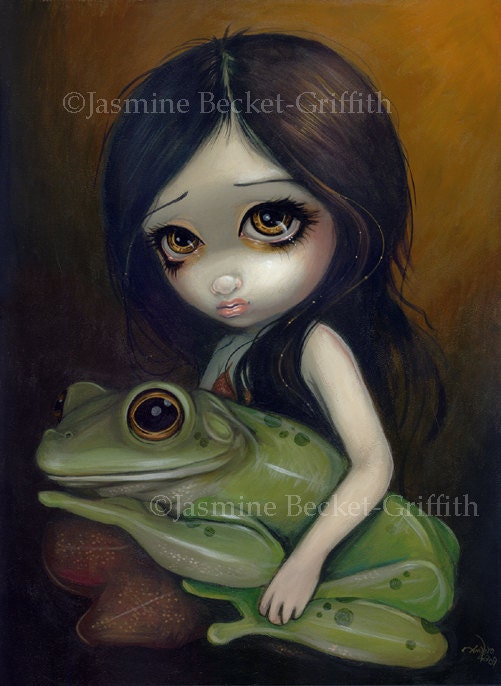 Little Frog Girl treefrog amphibean fairy art print by Jasmine Becket-Griffith 8x10