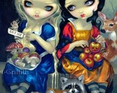 Alice and Snow White wonderland fairytale fairy art print by Jasmine Becket-Griffith 12x16 BIG