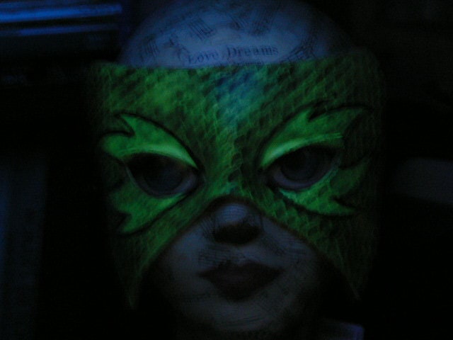 Snake Mask, blacklight reactive glow in the dark leather mask by Faerywhere