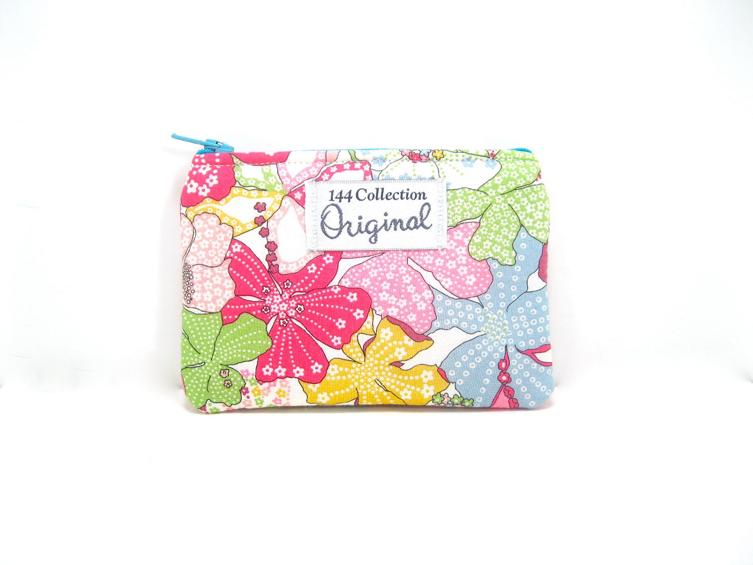 Coin Pouch, Coin Purse -  Pink Floral Liberty of London Fabric Change Purse, Zipper Pouch, Zipper Wallet