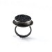 Midnight Sparkle Ring - Sterling Silver and Black Drusy Size 8 OOAK