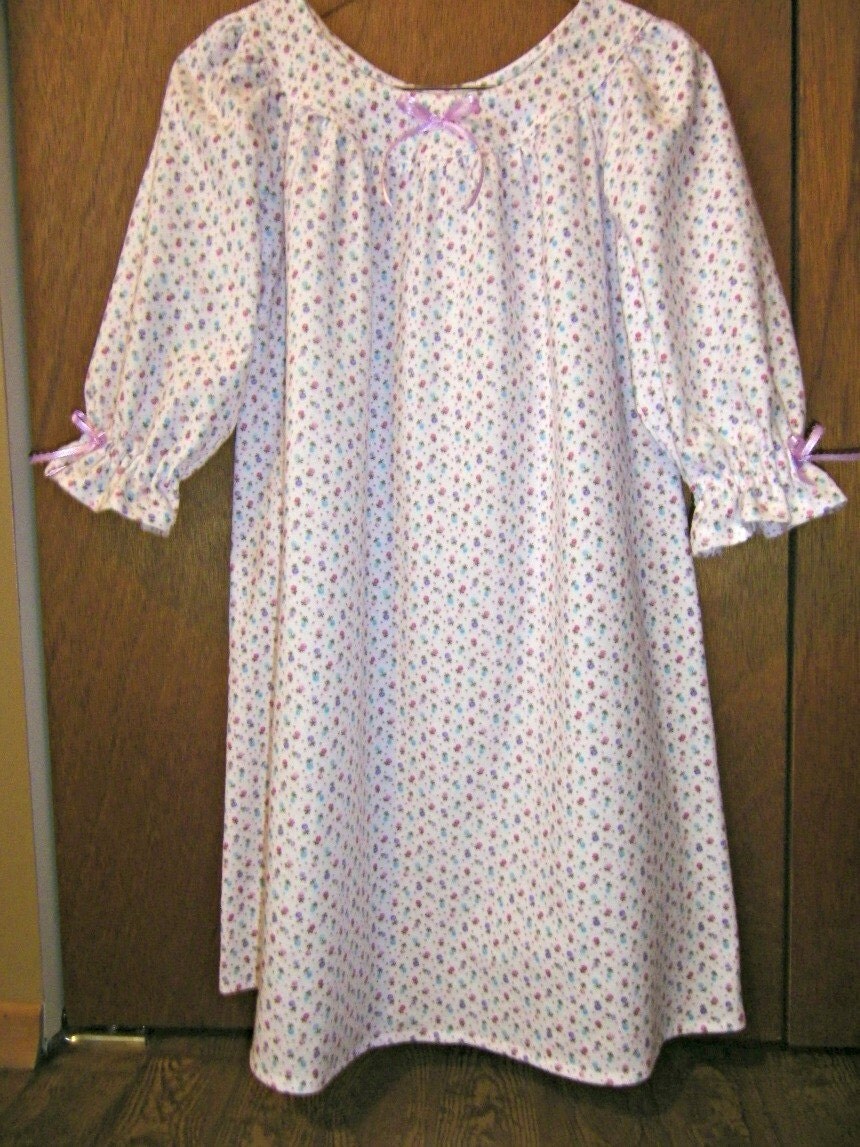 Girls Flannel Nightgown Warm Winter Flannel by prettypelican