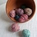 10 Mini skein marbles, hand dyed sock yarn, perfect for hexipuffing