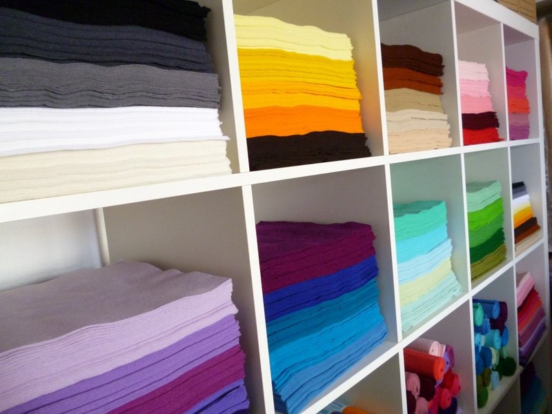 50 x 12" squares of Premium Wool Blend Felt you choose from 45 colours of felt
