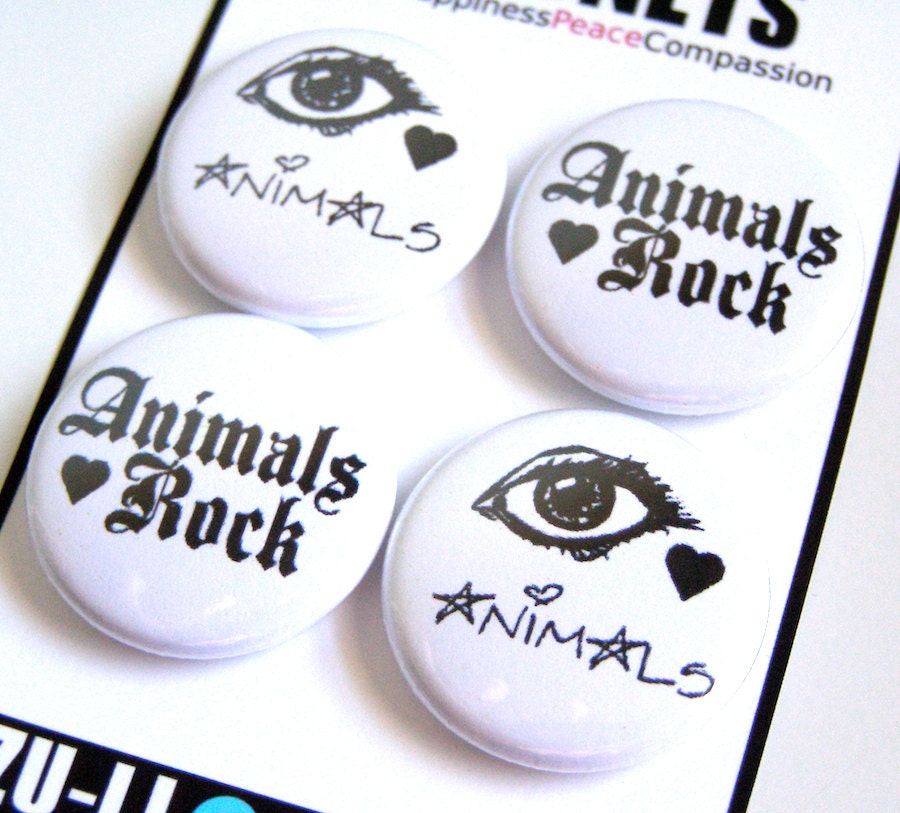 Animals Rock Magnet Set - Black and White