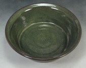 Green Deep Dish Pie Pan Handthrown Stoneware Pottery 3