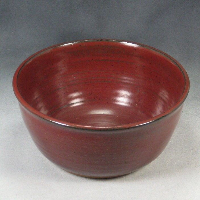 Medium Red GP Bowl Handthrown Stoneware Pottery 3
