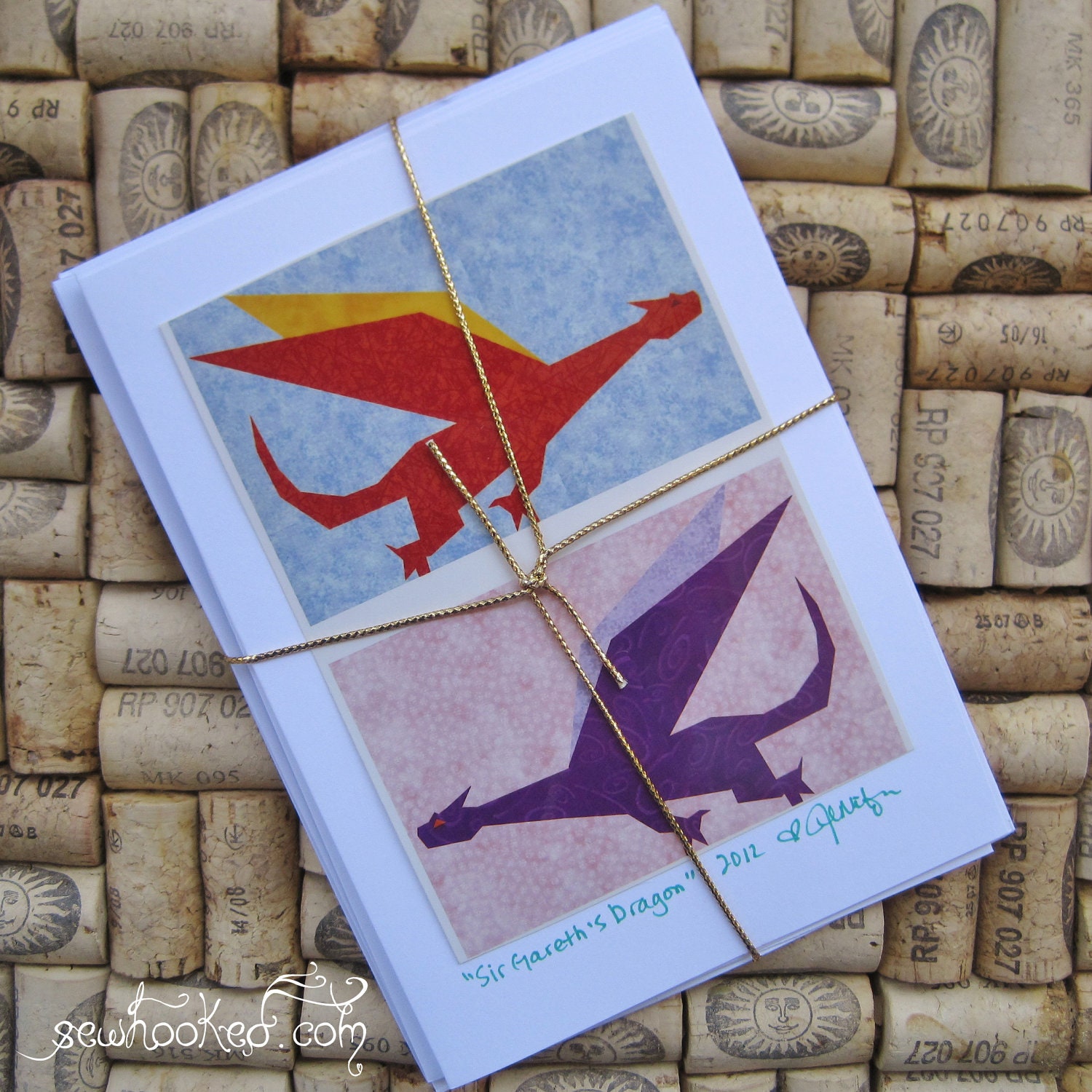 Set of 5 - Sir Gareth's Dragon Blank Greeting Cards