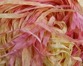 Hand Dyed Ribbon  SORBET  dazzle 5 yards
