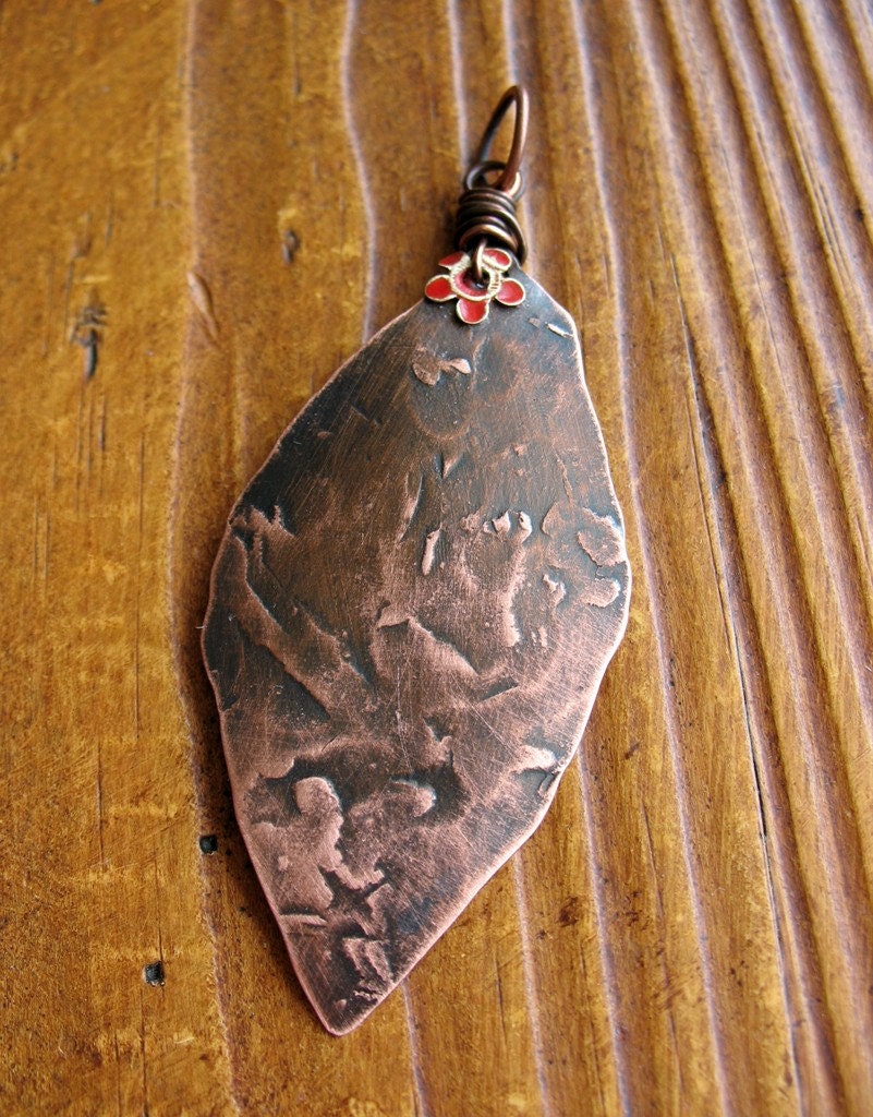 Spear Head - Forged and Burnished Pure Copper Pendant