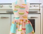 Retro Child Apron Pink Yummy Pies