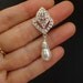 Pearl Bridal Wedding Earrings, Vintage Style Bridal Earrings, Silver Earrings, Pearl Drop Earrings, Art Deco Style Bridal Jewelry, IVANA