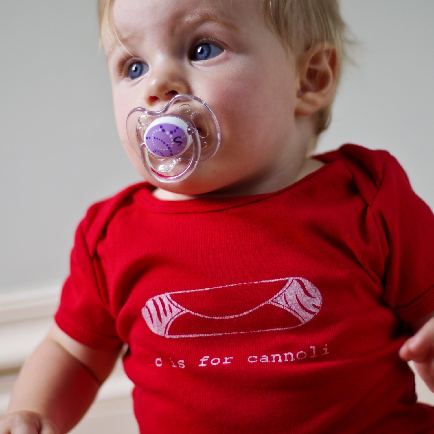 C is for Cannoli Baby Onesie (Red) - Italian, Italy