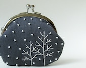 Trees in snow coin purse