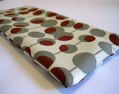 zipper pouch - brown and grey