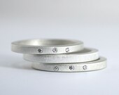 Diamond & Sterling Stacking Ring Set - Wedding Band Set - Engagement Rings - Anniversary Rings