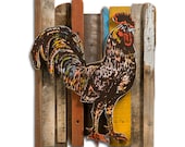 Southern Rooster Art Assemblage, Faux Taxidermy, Made to Order Kitchen Decor