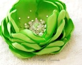 Wedding Accessories - Wedding Hair Clip - Bridal Hair Piece - Apple Green Petals  -  Wedding Hair Flower Fascinator