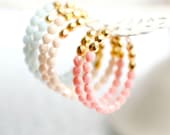 Pastel and Gold Beaded Hoops - NestPrettyThingsShop