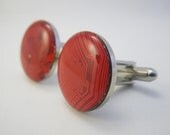 Red Circuit Cufflinks Cuff Links Mens Jewelry Computer Jewelry