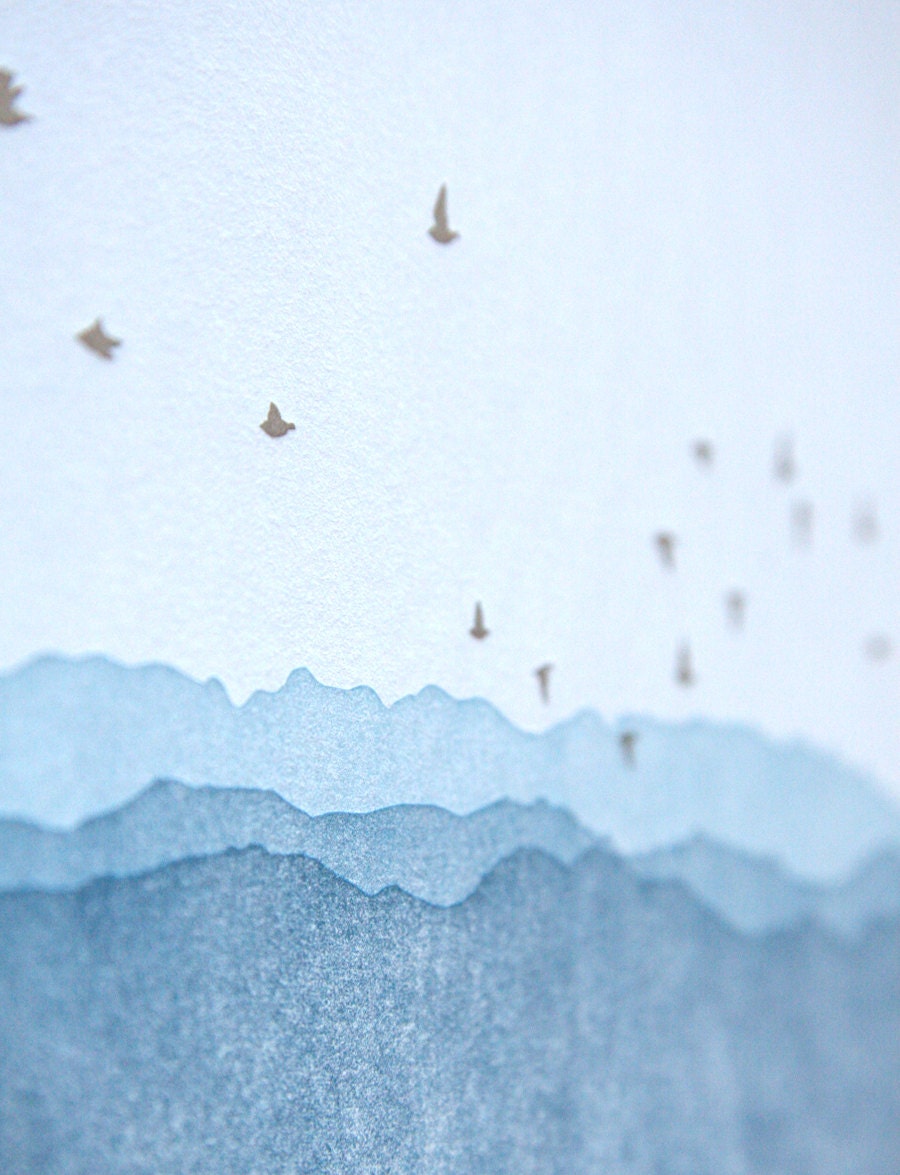 Blue Ridge Mountians: Limited Edition Letterpress Art Print