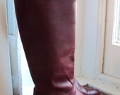 Vintage 80s Ox Blood Leather Aigner Riding Boots